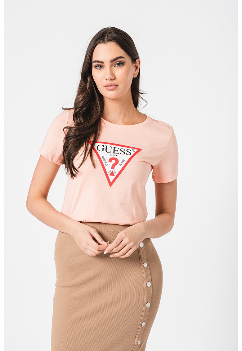 Памучна тениска с лого GUESS JEANS