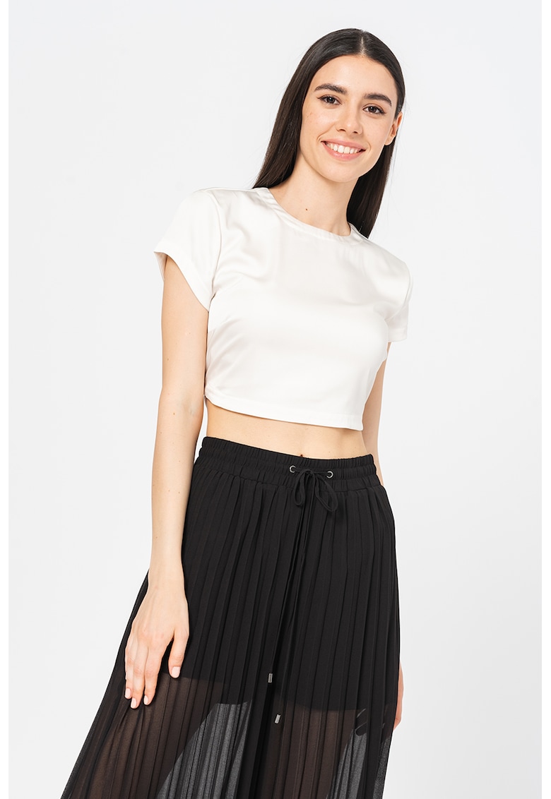 Tricou crop cu snur