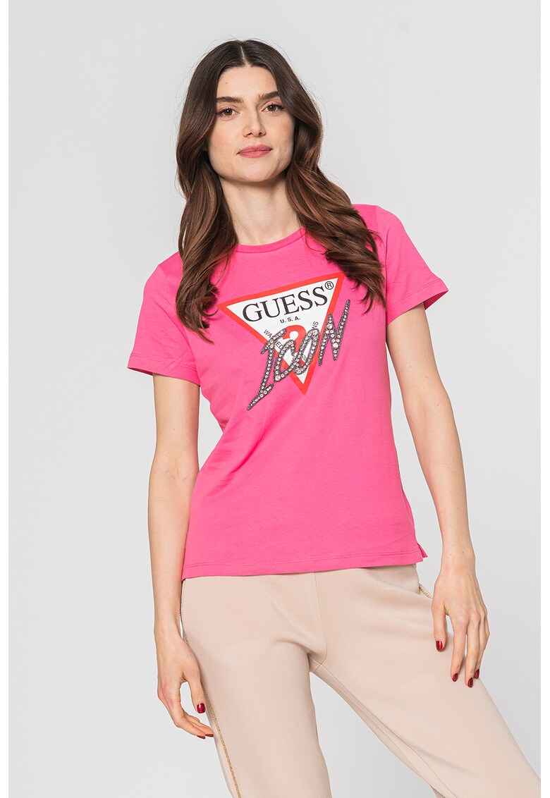Жарсена тениска с лого GUESS JEANS