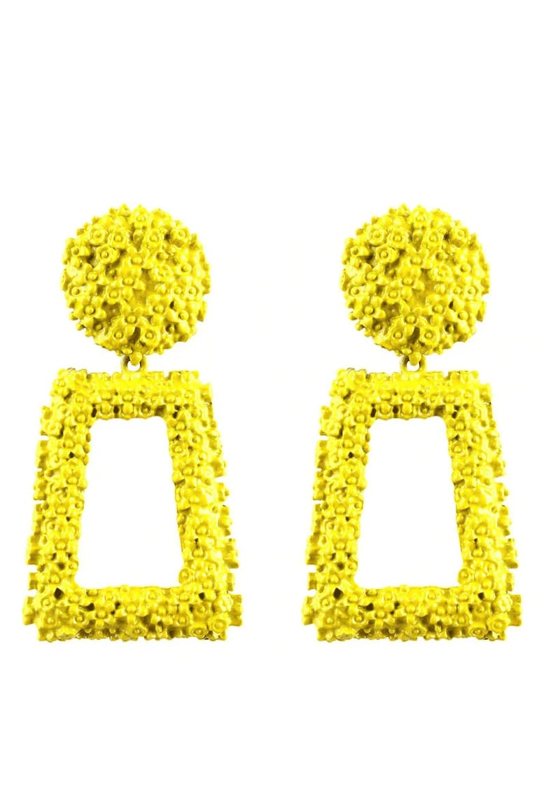 Cercei galbeni - cu textura incretita - Salme C10 -