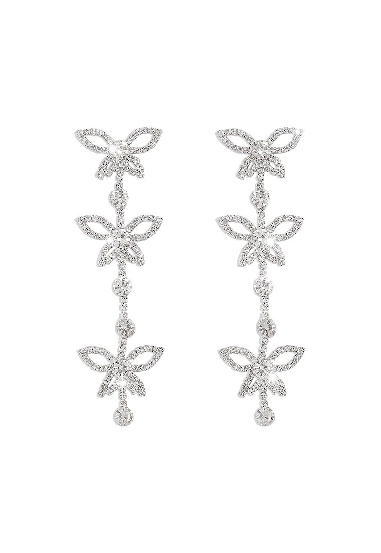 Cercei argintii - lungi - cu fluturi si pietre - Safina C4 -