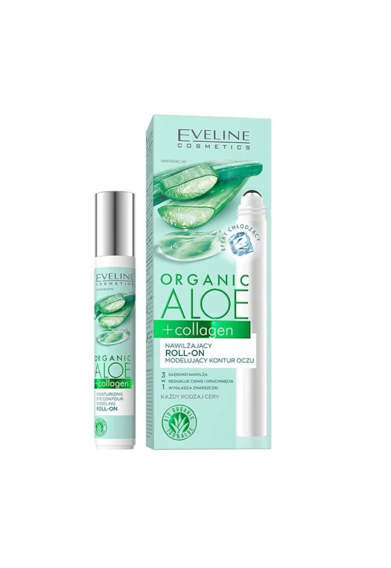 Gel hidratant pentru conturul ochilor Organic Aloe + Collagen - 15 ml