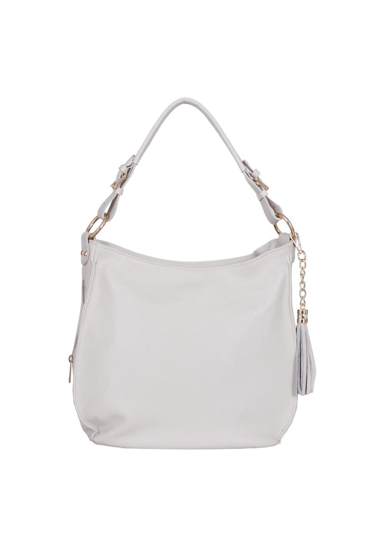 Geanta dama Edina din piele naturala - Gri - 29x36cm