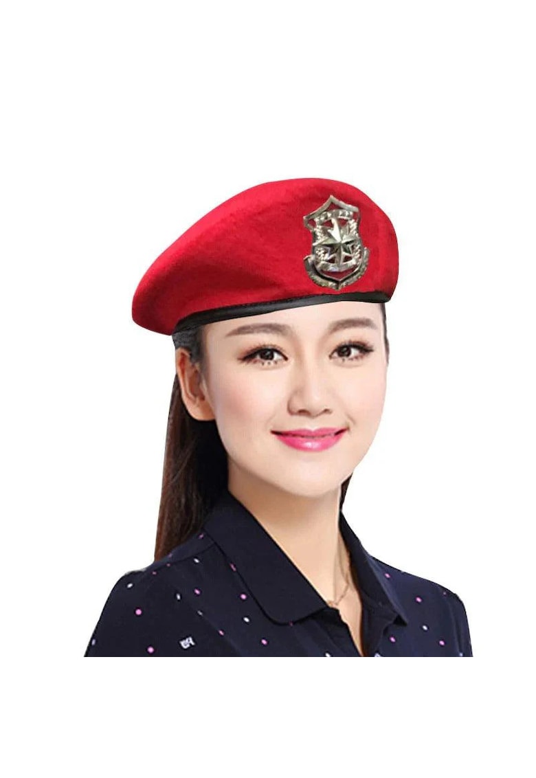 Bereta rosie - stil militaresc - Savina -