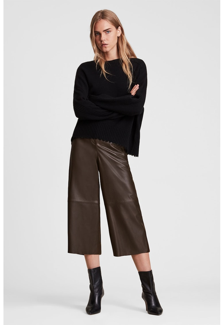 Pantaloni ampli de piele Leah AllSaints imagine 2022 13clothing.ro