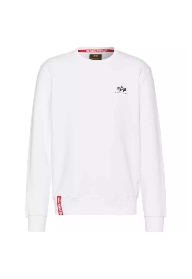 Pulover barbati - Basic Sweater Small Logo 188307-0 - Bumbac/Poliester - XL - Alb Pulover barbati - Basic Sweater Small Logo 188307-0 - Bumbac/Poliester - XL - Alb