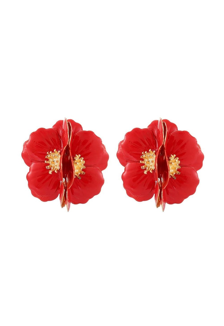 Cercei rosii - forma de floare - Sona C5 -