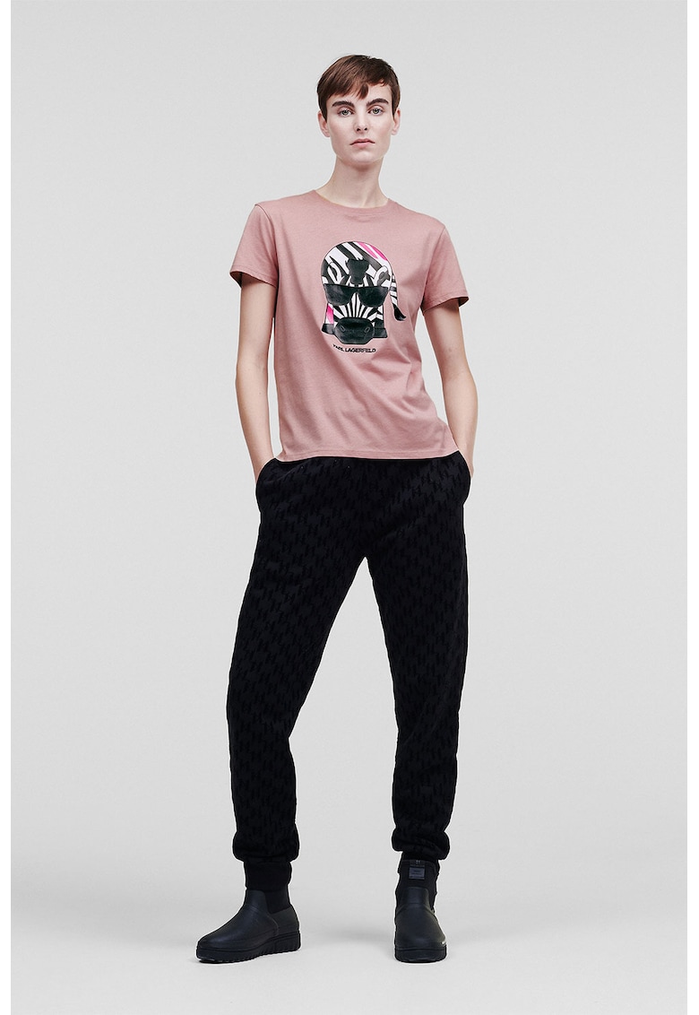 Tricou de bumbac organic cu logo si imprimeu grafic fashiondays imagine noua
