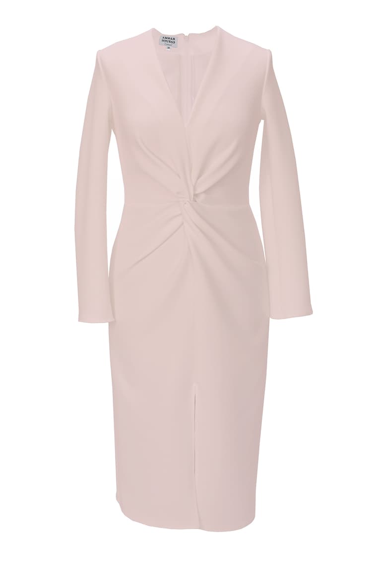 Rochie cambrata cu decolteu in V si detaliu rasucit frontal Jackie