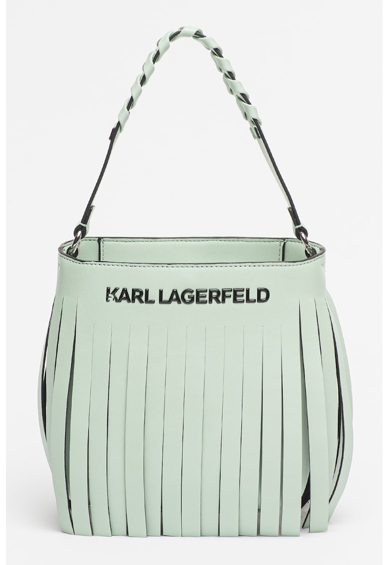 Geanta hobo mica de piele ecologica K/Fringes Karl Lagerfeld Pret Redus Aici fashiondays.ro imagine noua 2022