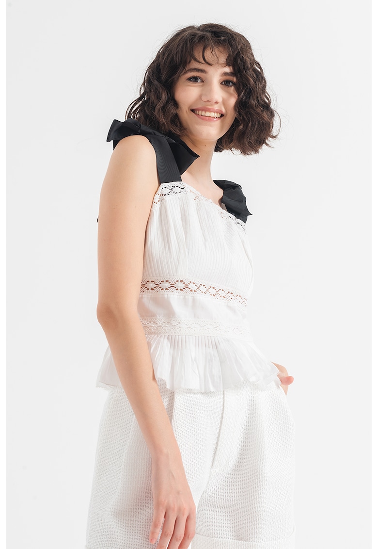 Bluza fara maneci - cu insertii de dantela Pietri