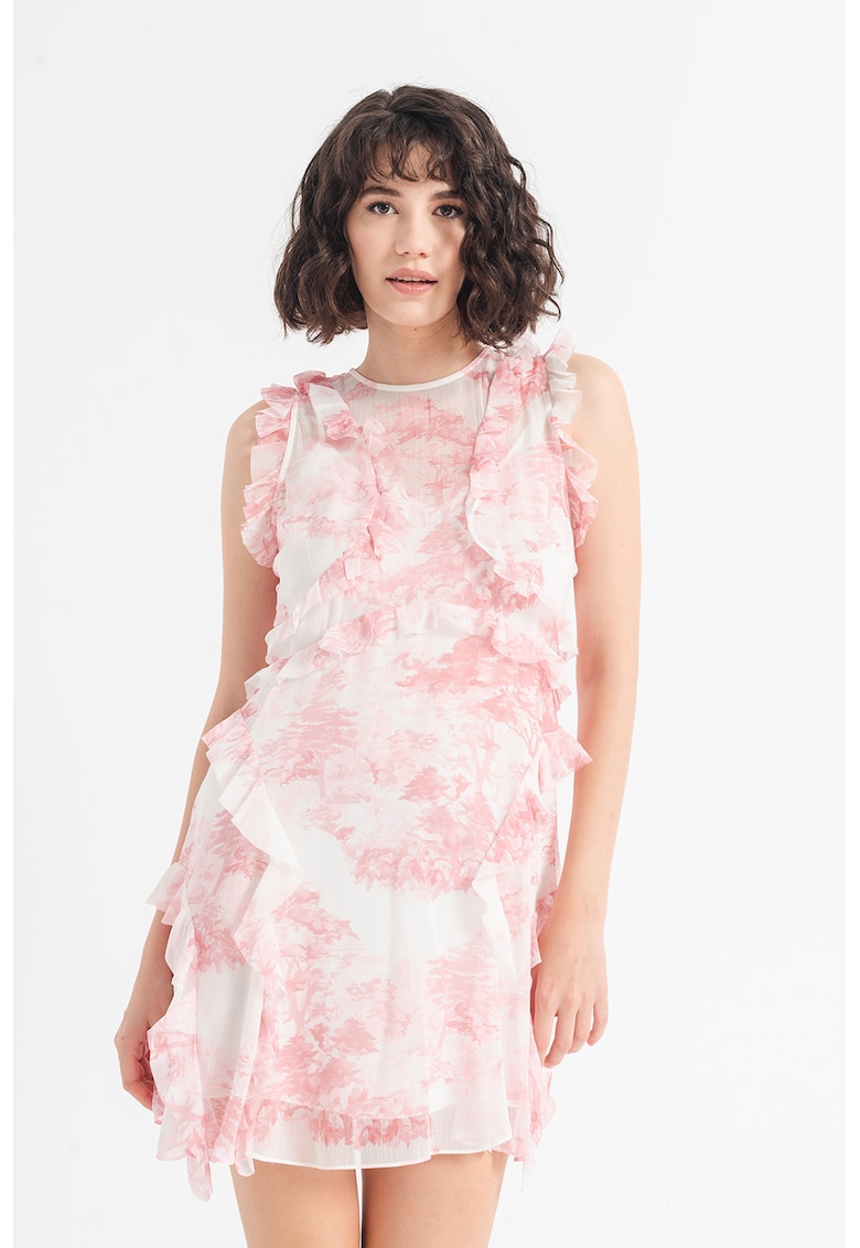 Rochie mini cu garnituri cu volane Waterfall