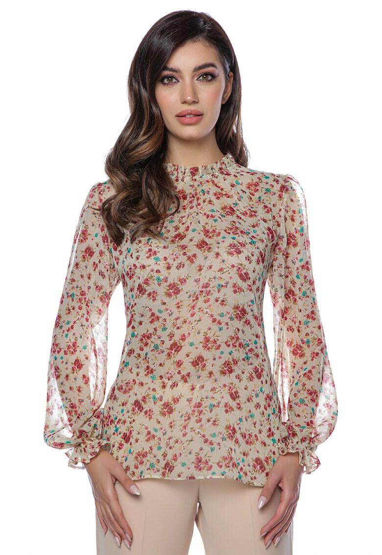Bluza cu imprimeu floral cu aspect semi-transparent fashiondays.ro