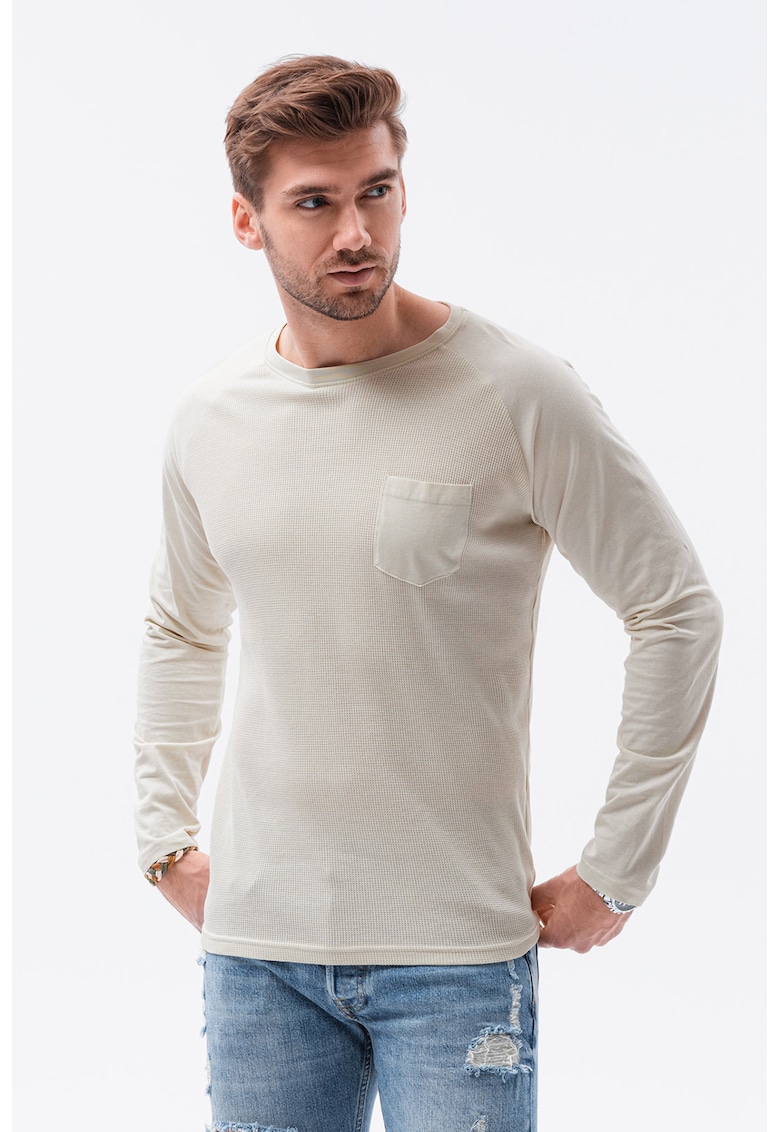 Bluza din bumbac cu buzunar pe piept