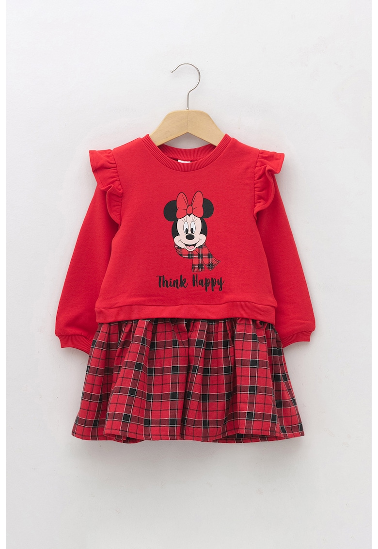 Rochie cu aspect 2in1 si imprimeu Minnie Mouse