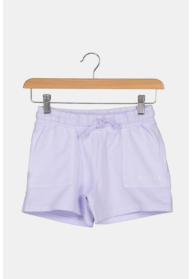 Pantaloni scurti de bumbac cu snur - Lila