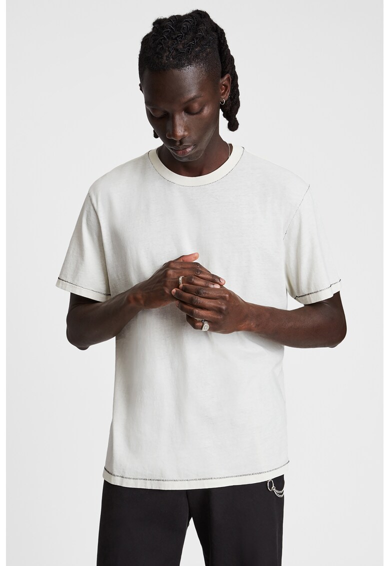 Памучна тениска с контрастни шевове AllSaints