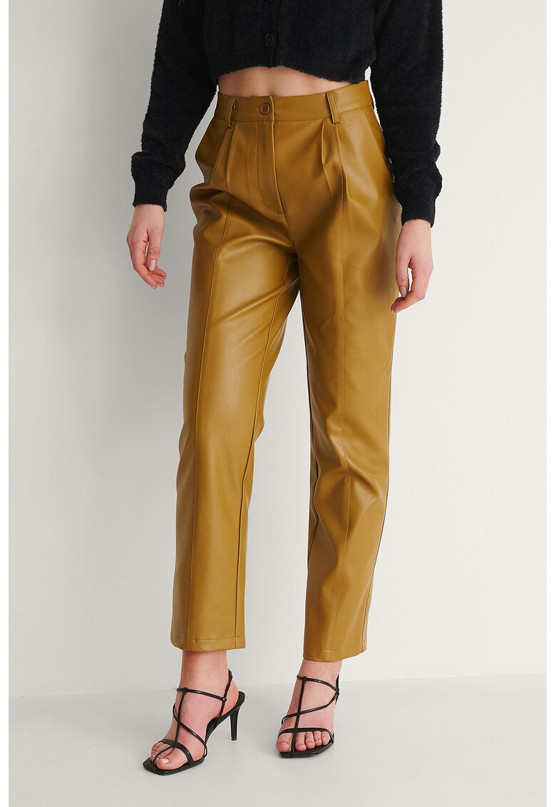 Pantaloni din piele ecologica cu talie inalta fashiondays.ro imagine noua 2022