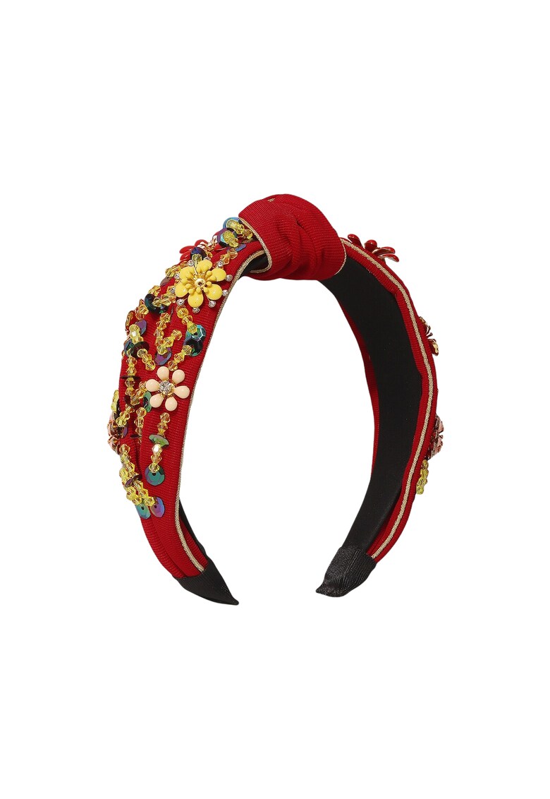 Bentita rosie - cu nod si pietre - Teunis -