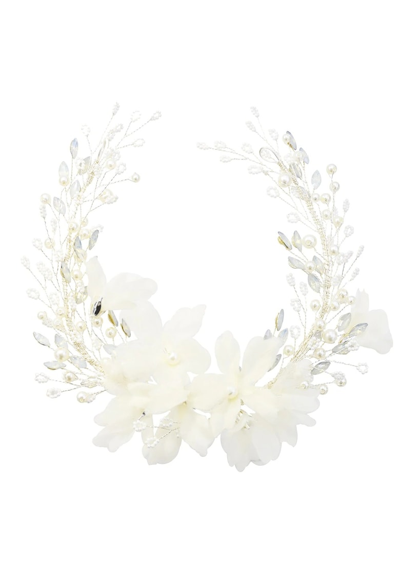 Accesoriu par - argintiu - cu perle si flori - Sanita C12 -