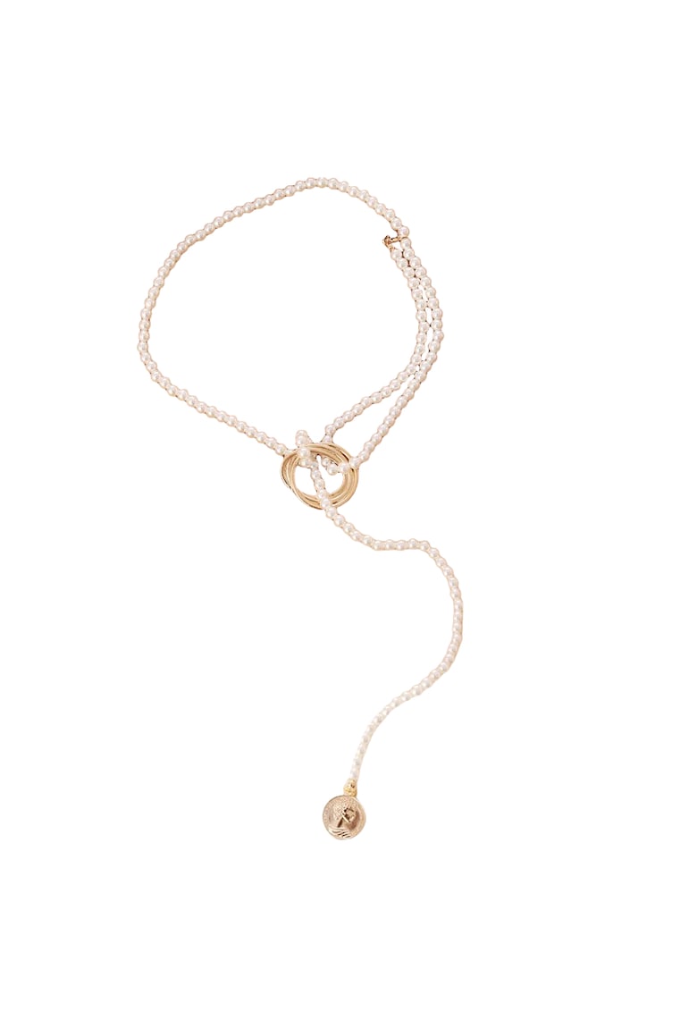 Colier auriu - lung - cu perle - Sestrid C17 -