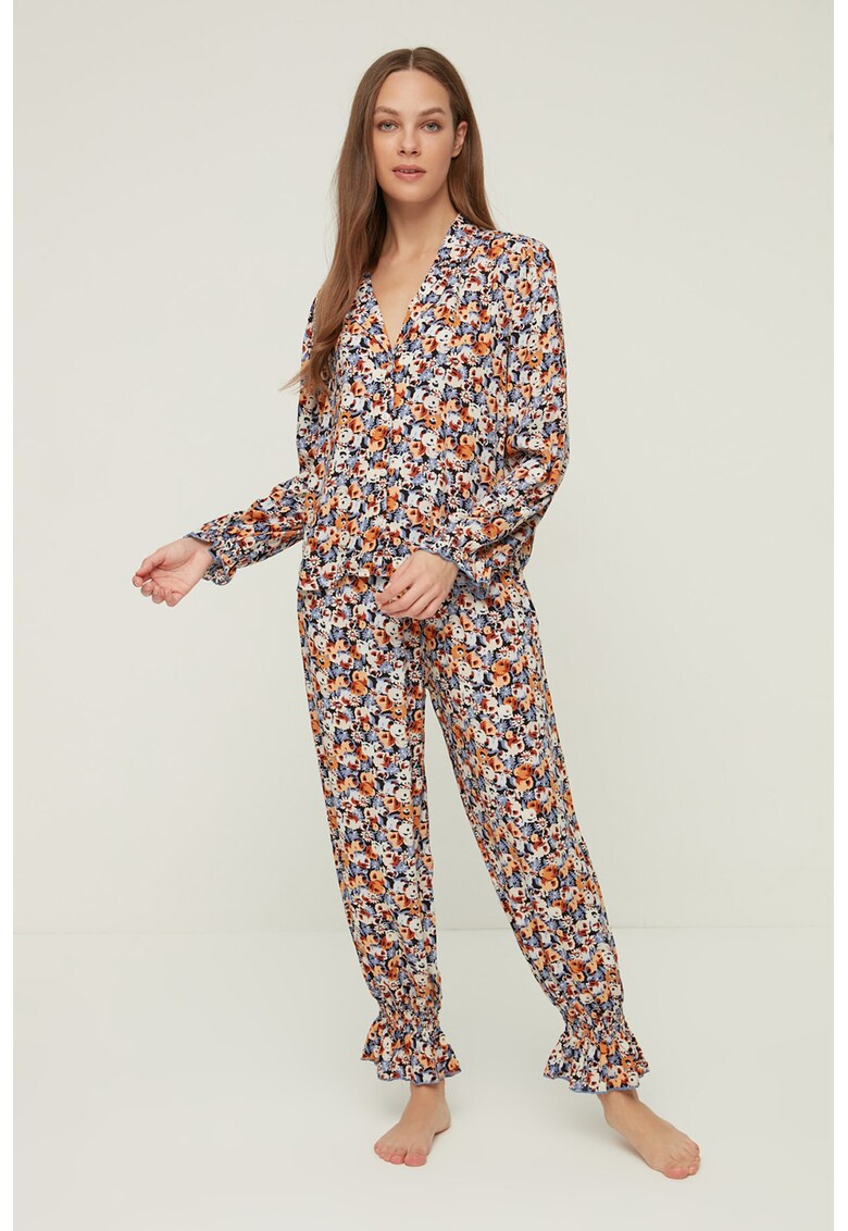 Pijama cu model floral baie imagine noua