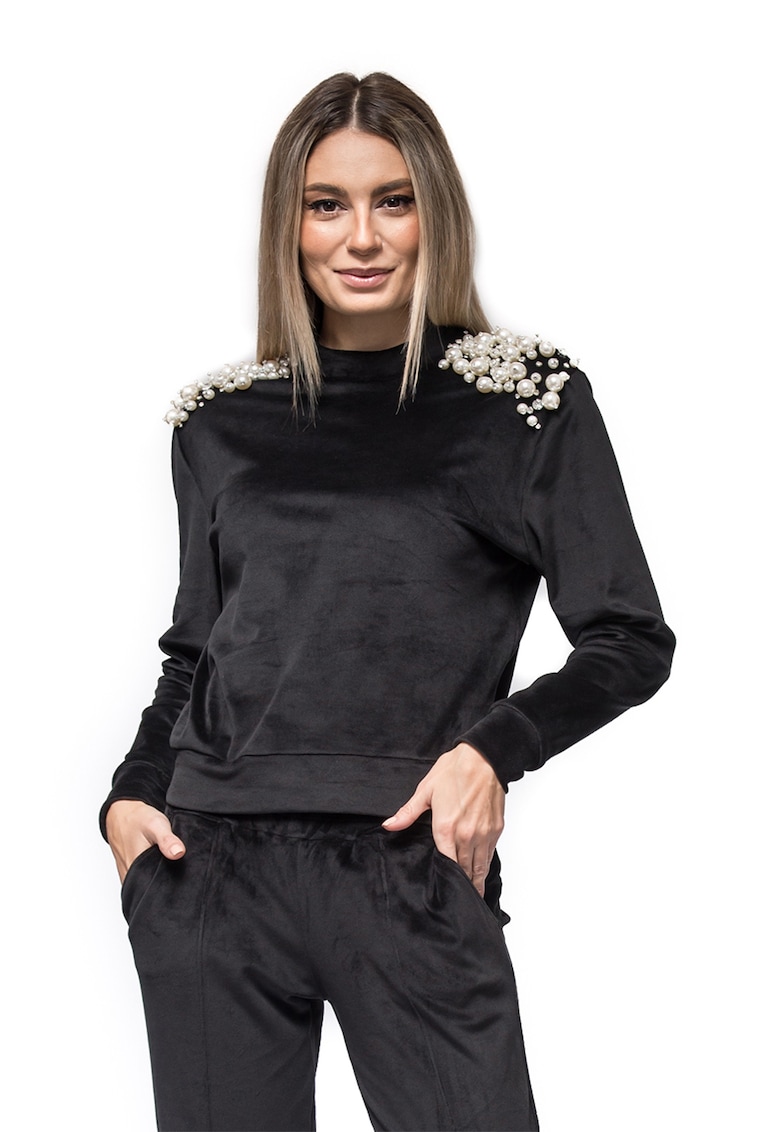 Bluza cu perle sintetice pe umeri Lisa Bluza imagine super redus 2022