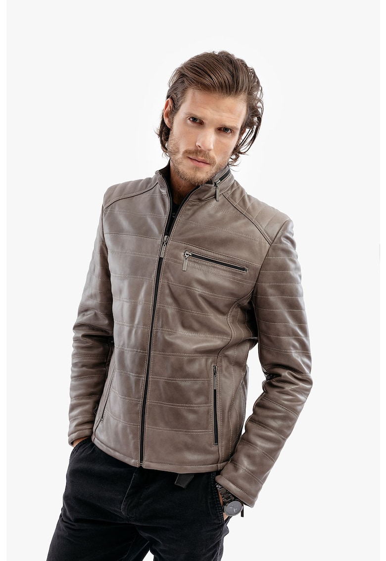 Jacheta slim fit din piele fashiondays.ro imagine reduss.ro 2022