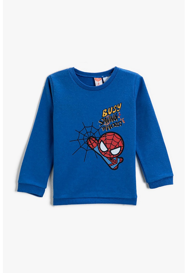 Bluza sport cu decolteu la baza gatului si imprimeu Spiderman