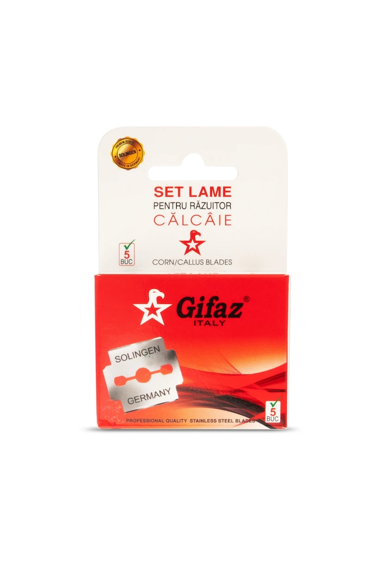 Rezerve lame pentru razuitor din inox pentru pielea calcaielor - 5 buc - Italy Rezerve lame pentru razuitor din inox pentru pielea calcaielor - 5 buc - Italy