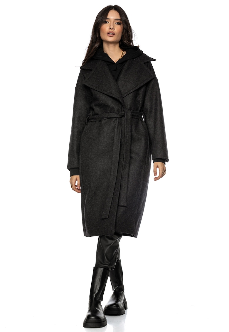 Palton din lana cu guler supradimensionat fashiondays.ro imagine noua gjx.ro