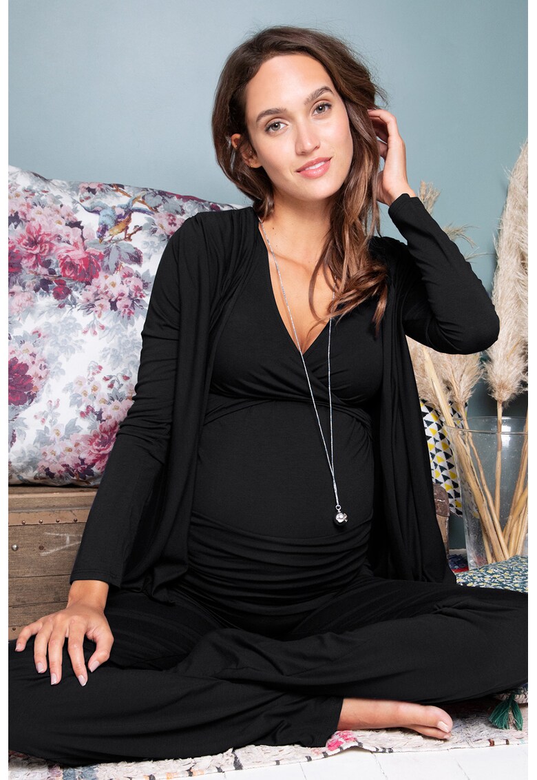 Set de pijamale pentru gravide Ambiance – 3 piese Envie de Fraise imagine noua