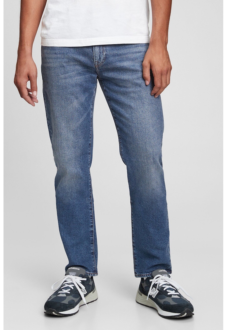 Blugi cu aspect decolorat - Albastru