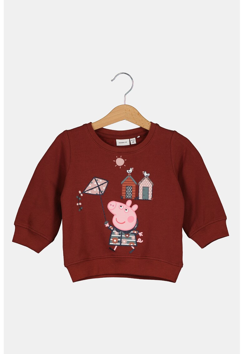 Bluza sport din amestec de bumbac organic cu imprimeu Peppa Pig