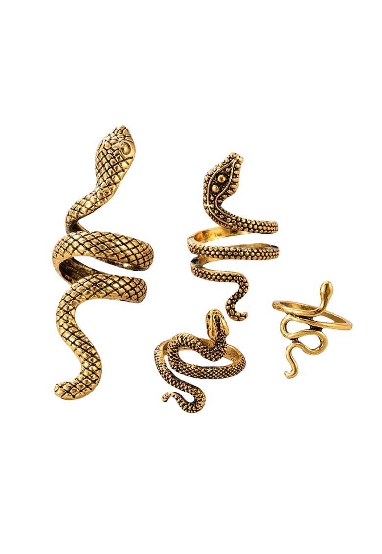 Set 4 inele - aurii - cu serpi - Tirza C4 -