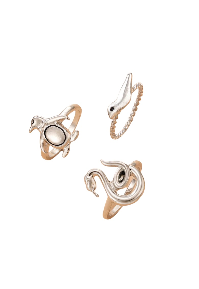 Set 3 inele - argintii - Tricia C14 -