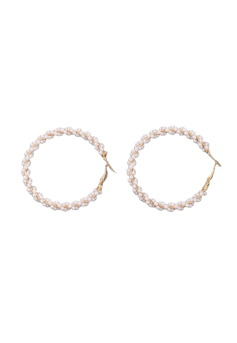 Cercei aurii - rotunzi - cu perlute - Trude C13 -