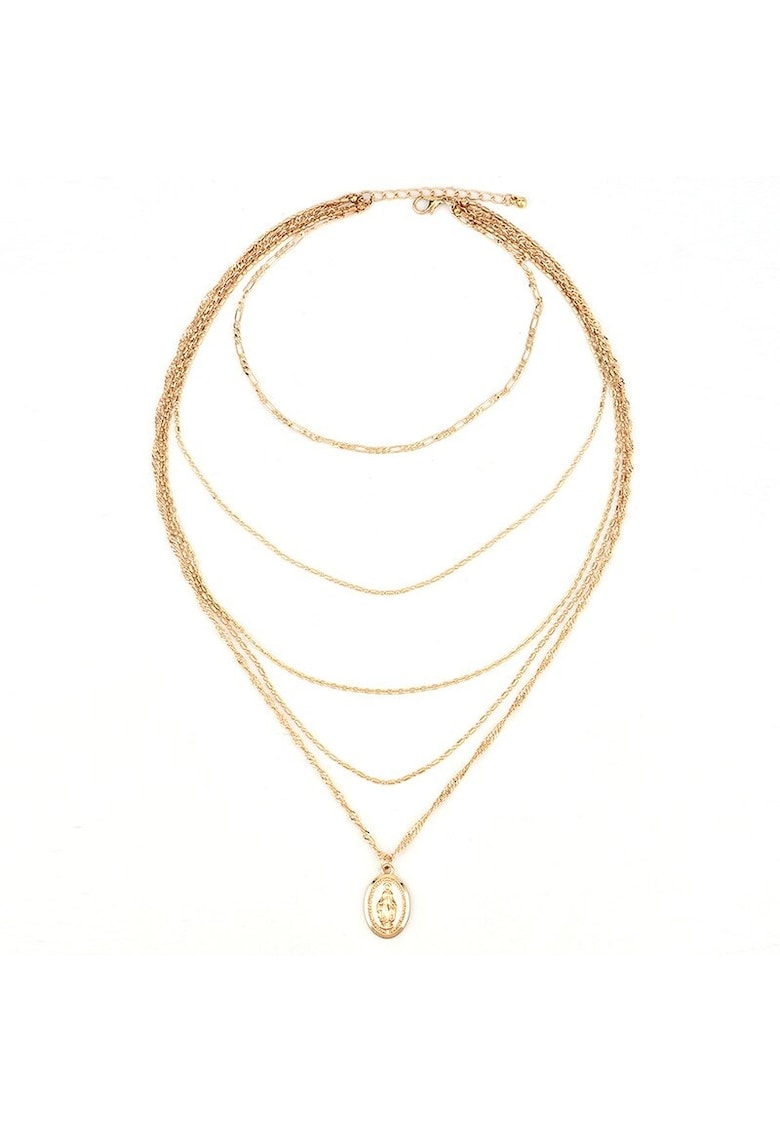 Colier in 5 straturi - auriu - cu pandantiv - Agnita C21 -