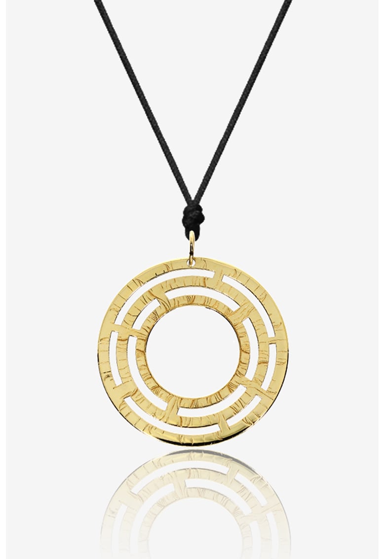 Colier cu pandantiv circular de aur de 14K MOOGU fashiondays.ro