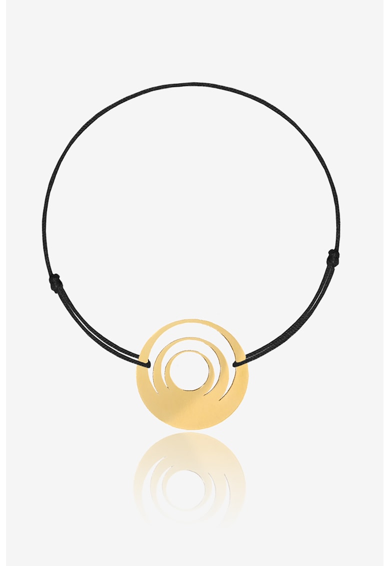 Bratara ajustabila cu talisman circular de aur de 14K MOOGU Reduceri si Transport Gratuit fashiondays.ro imagine noua