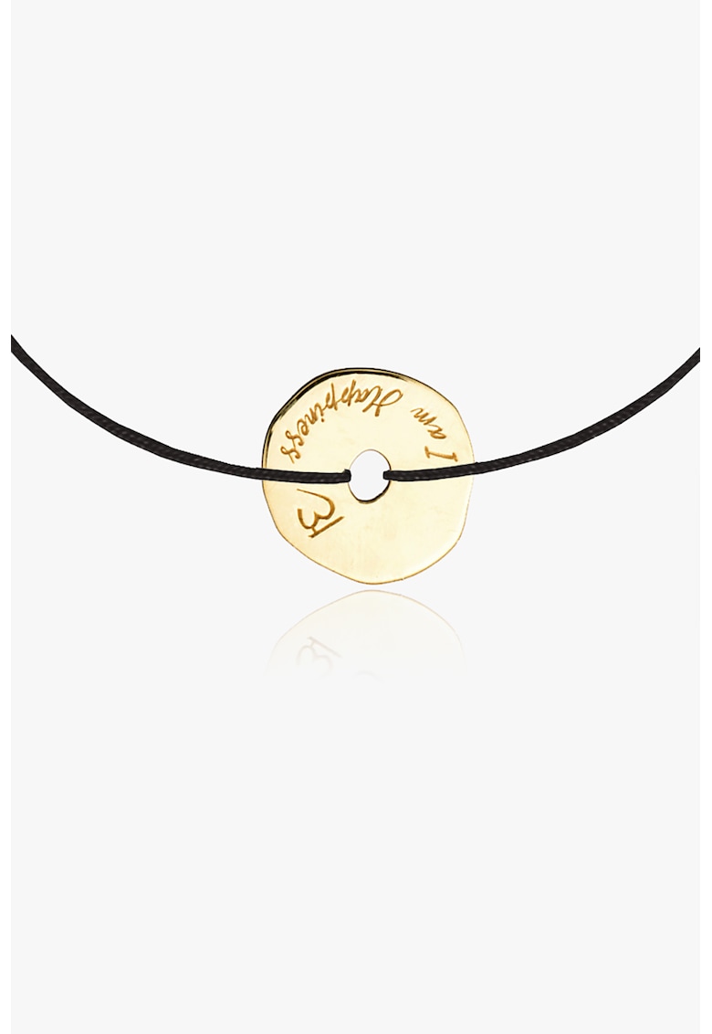 Bratara ajustabila cu talisman circular de aur de 14K MOOGU
