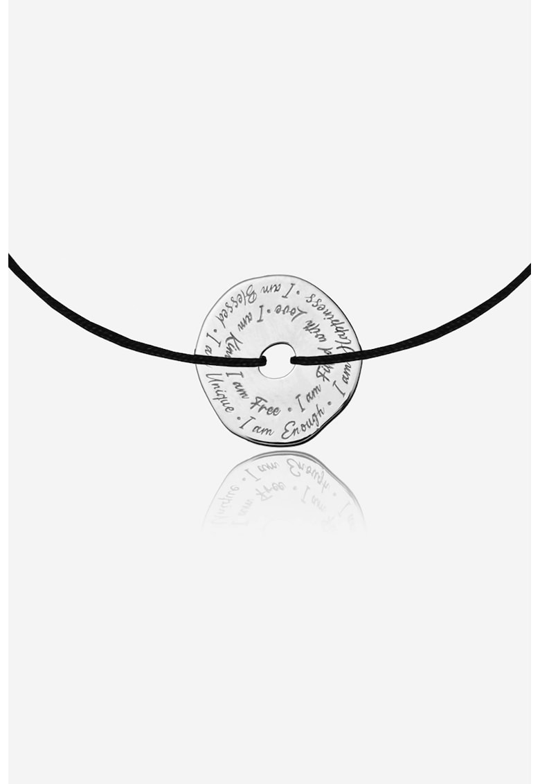 Bratara ajustabila cu talisman circular de argint veritabil MOOGU