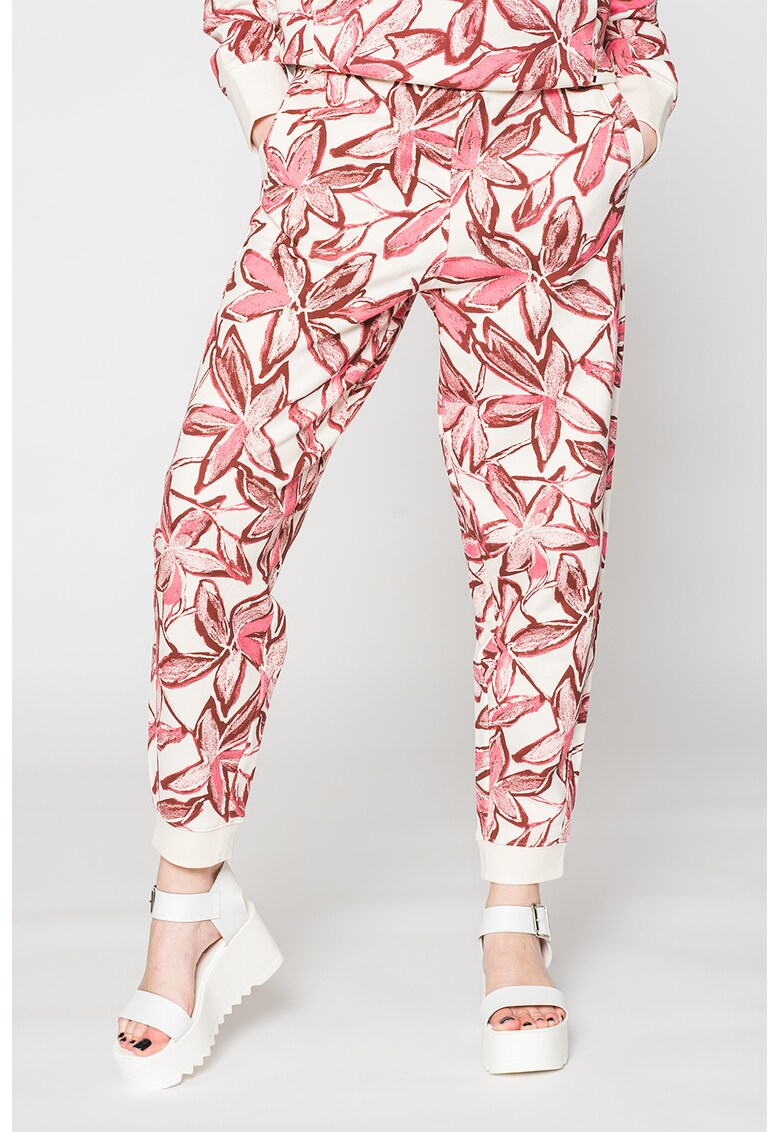 Pantaloni sport cu imprimeu floral Ebisa Boss imagine noua