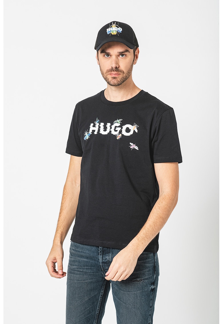 BOSS – Tricou de bumbac cu imprimeu logo fashiondays.ro imagine noua 2022
