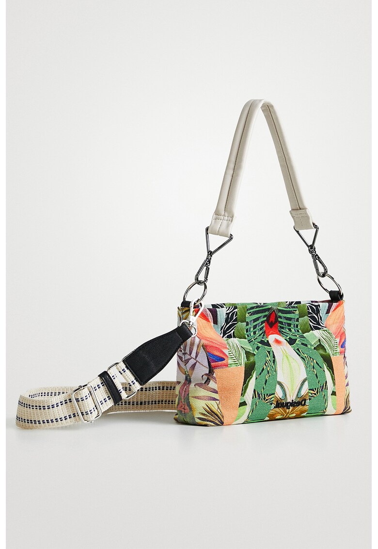Geanta crossbody cu model tropical