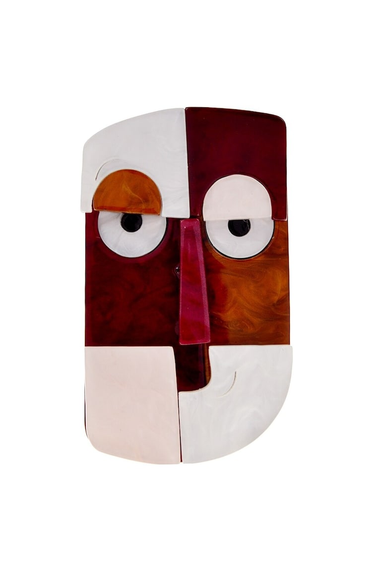 Brosa maro - forma de fata umana abstracta - Alfsol C2 -