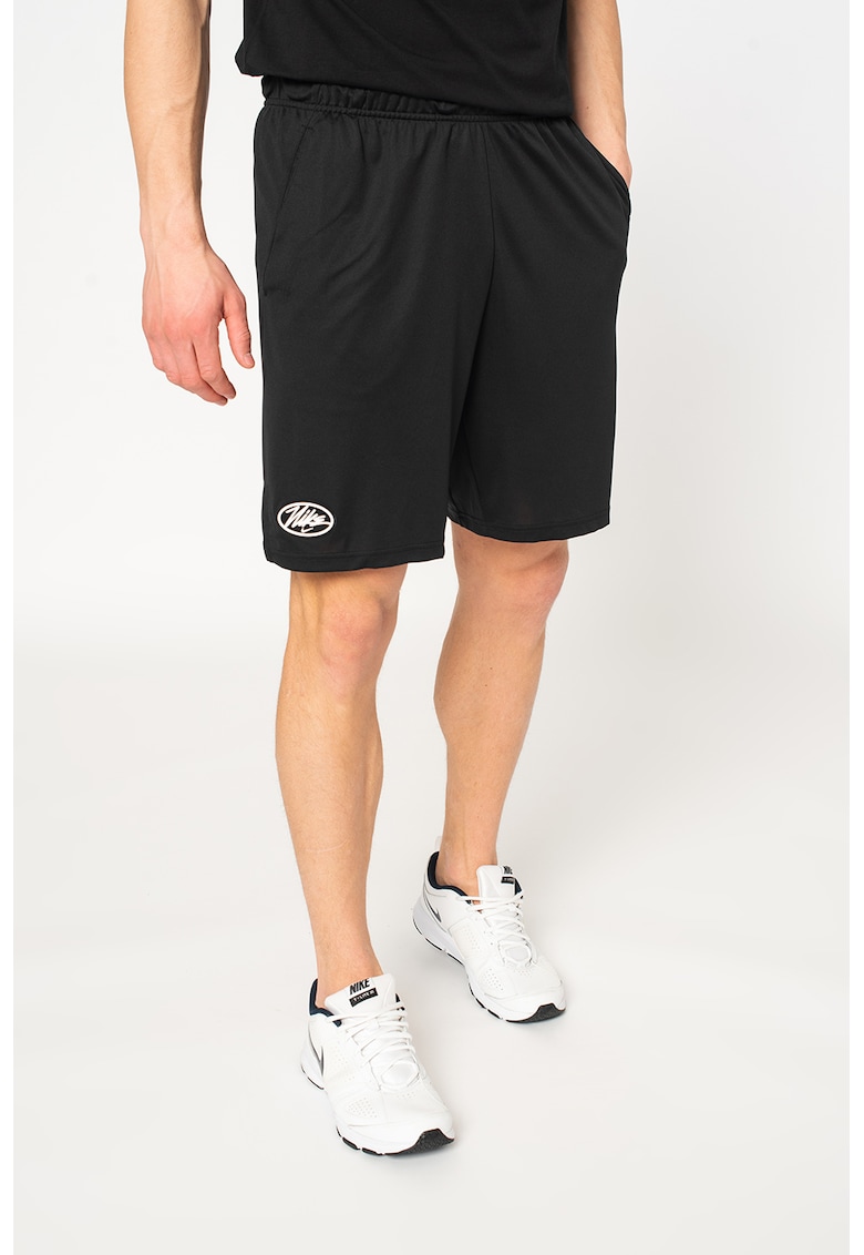Pantaloni scurti cu talie elastica pentru fitness - Negru