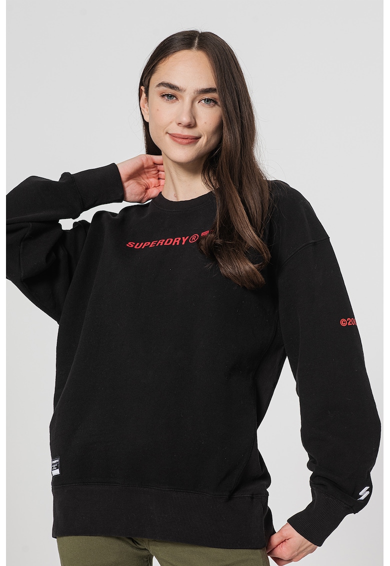 Суитшърт Corporate с овално деколте и лого SUPERDRY