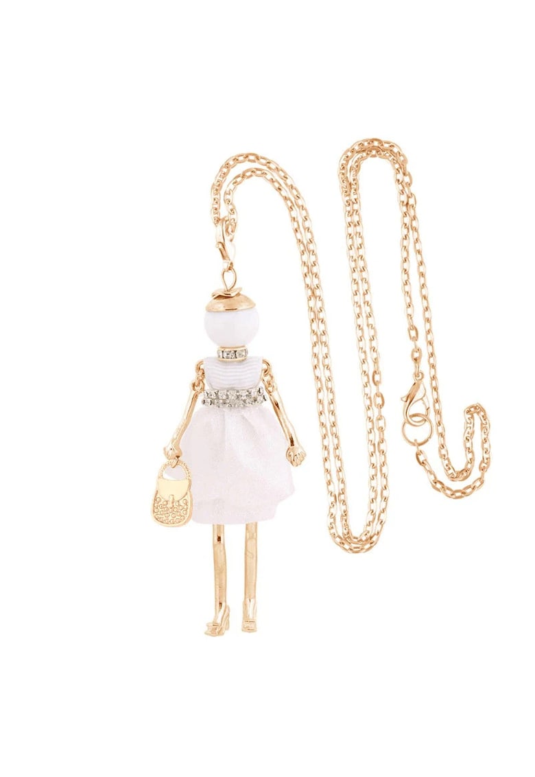 Colier auriu - cu pandantiv papusa alba - Alisha C3 -