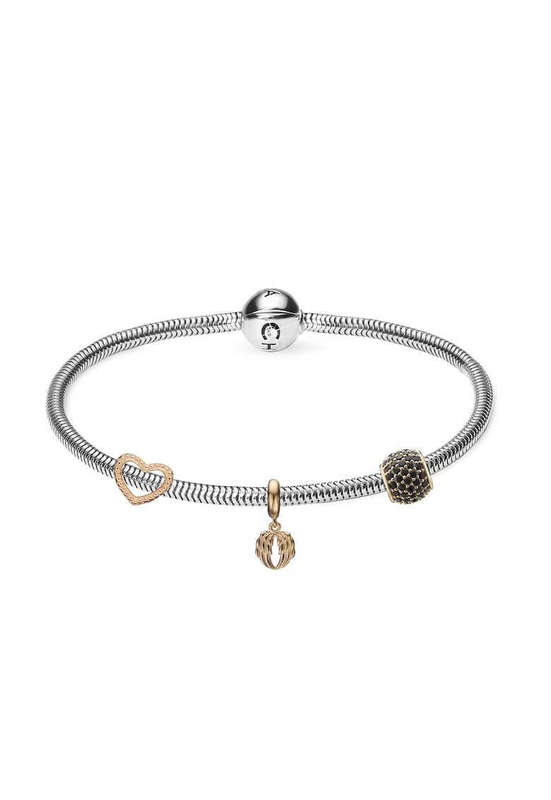 Bratara unisex de argint vertiabil cu talismane placate cu aur de 18K Christina Jewelry&Watches imagine noua